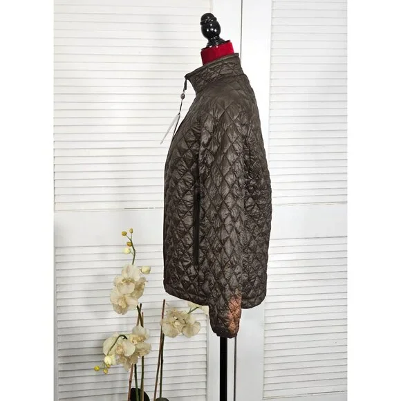 NWD Rainforest Women’s Brown Polyester Thermoluxe Puffer Jacket Size Small 1753 - Picture 3 of 14